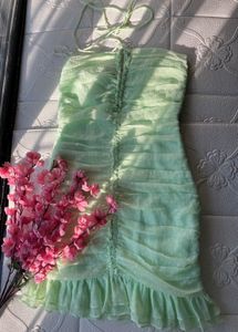 Cute mint green ruched dress