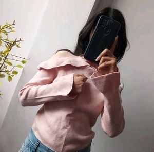 Pink High Neck Top