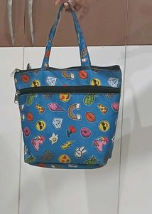 Funky Graphic Print Tote Bag