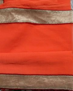 Orange Embroidered Sari
