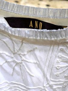 White Embroidered Pure Cotton zari neckline sleeve
