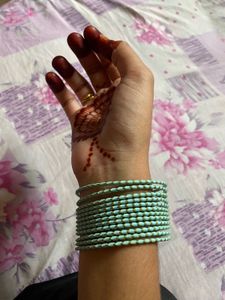 Blue Bangles With Slight Touch Of Golden Colour