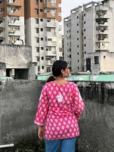 Pink Printed Kurta