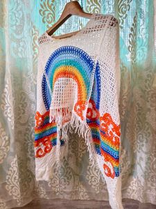 Rainbow Crochet Top Free Size