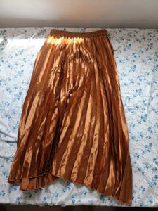 Brown Satin Maxi Skirt