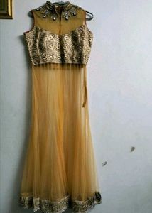 Long Frock With Plazo And Dupatta