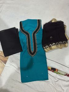 Teal Embellished Kurta