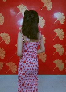 Heart Print Midi Dress