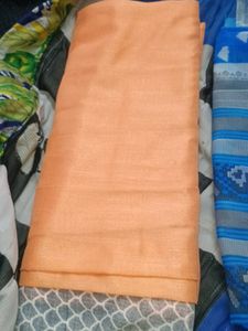 Blue PatternedAndOrange Blac FishStreamlined Saree