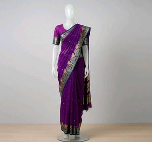 Purple Embroidered Saree