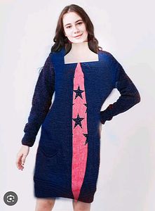 Bluepink Starry Woolen Bodycon Dress 👗✨