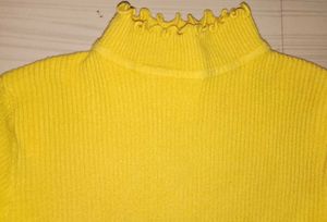 Yellow Ruffle Neck Top
