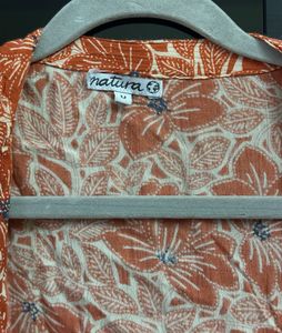 Orange Floral Print Shrug