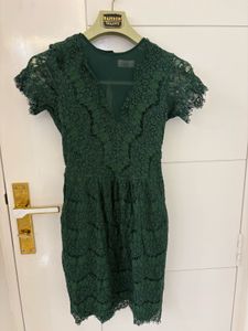 Emerald Green Lace Mini Dress