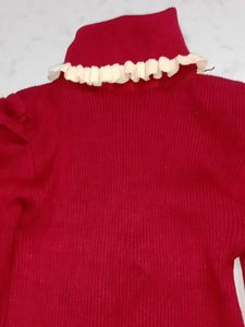 Red Turtleneck Sweater like new