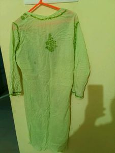 Green Embroidered Kurta