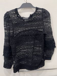 Black Knitted Lace Top