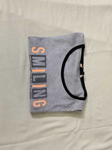 Gray &#39;Smiling&#39; Graphic Tee