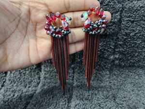 Red Tassel Earrings