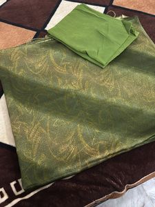 Green &amp; Gold Dress Material