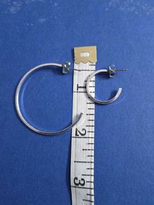 Silver Hoop Earrings Set 2 Small Medium