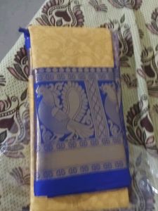 New Saree It Is Very Combination Yellow And Blue C