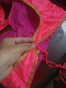 Pink Lace Backless Drawstring Blouse Padded