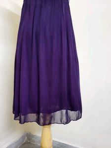 Purple Embellished Chiffon Dress