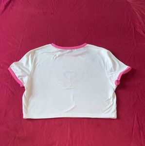 Shein Cute White &amp; Pink Tshirt