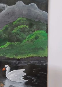 Night Swan Painting