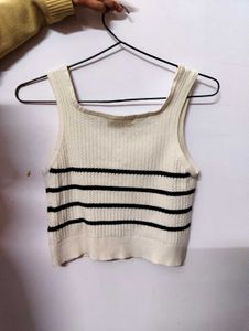 Striped Knit Crop Top
