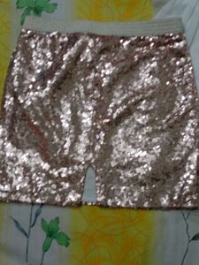 Party Wear Sequins Work Skirt With Net Top