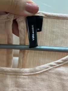Peach Lace Trim Top
