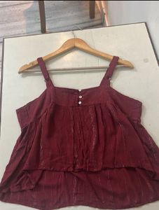 Maroon Sleeveless Top