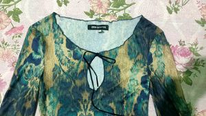 Y2k FLORAL PRINT LONG SLEEVE TOP