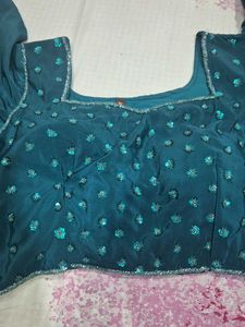 Embellished Teal Blouse