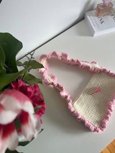 Pink Ruffle Crochet Bag