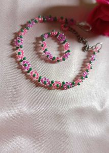 Beaded Floral Jewelry Set
