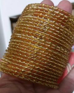 Glass Bangles Maroon Green Golden