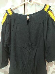 Black Cold Shoulder Top