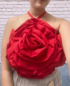 Red Rose Halter Top