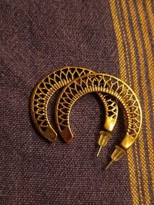 W Brand Gold Hoop Earrings