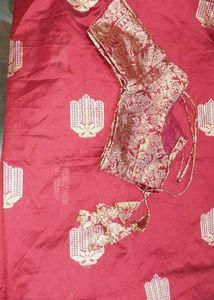 Banarsi Silk Saree With Stitch Blouse