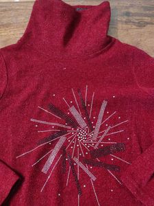 Red maroonish Tunic Top with Embellishments