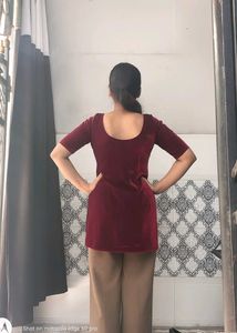 Maroon Colour Short Kurti Stiched For Sale