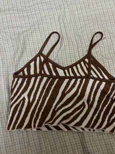 Zebra Print Crop Tank Top