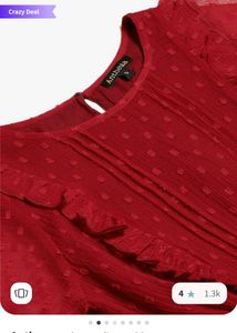 Red Pleated Midi Dress