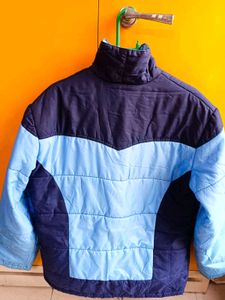 Elegant Blue &amp; Navy Color blocked parka Jacket 🧥