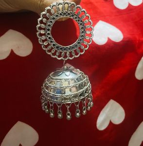 Silver Jhumka Earrings