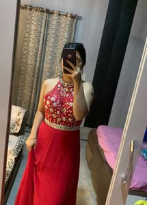 Red Embellished Halter Gown❤️🎀☎️